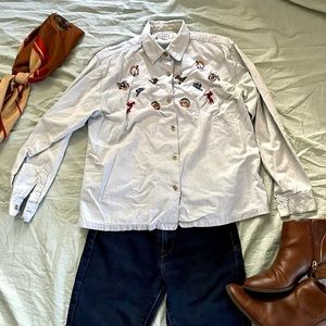 Vintage Hasting & Smith Equestrian Embroidered Shirt